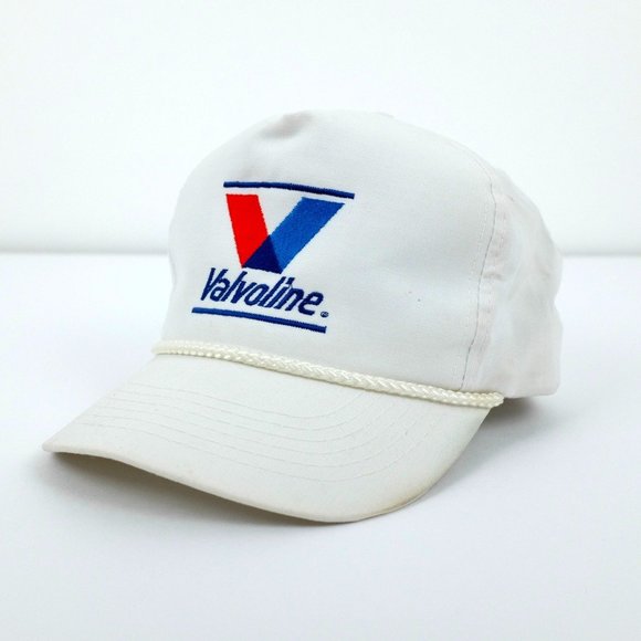 Valvoline Other - VTG Valvoline Motor Oil Racing White Cotton Trucker Snapback Hat Cap NASCAR